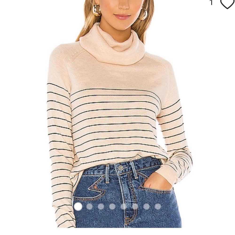 Privacy Please lightweight striped turtleneck